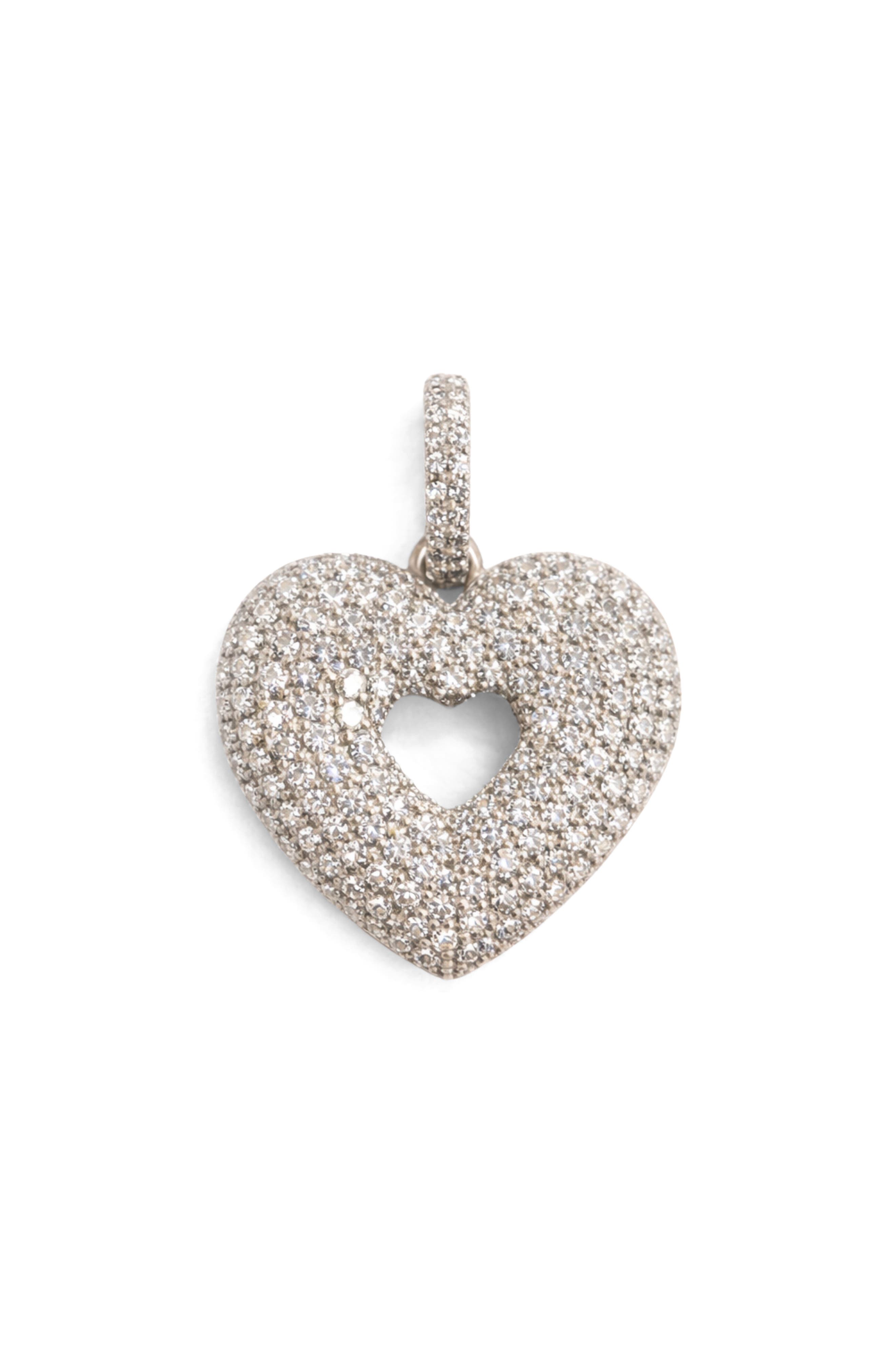 BEST SILVER Moissanite Heart Pendant