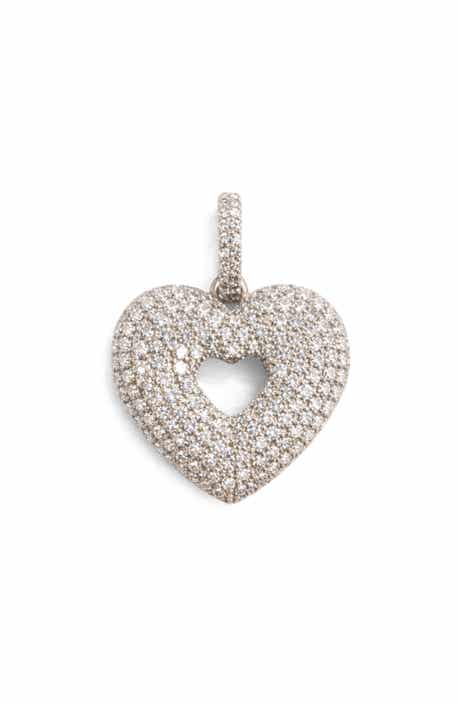 BEST SILVER Moissanite Heart Pendant