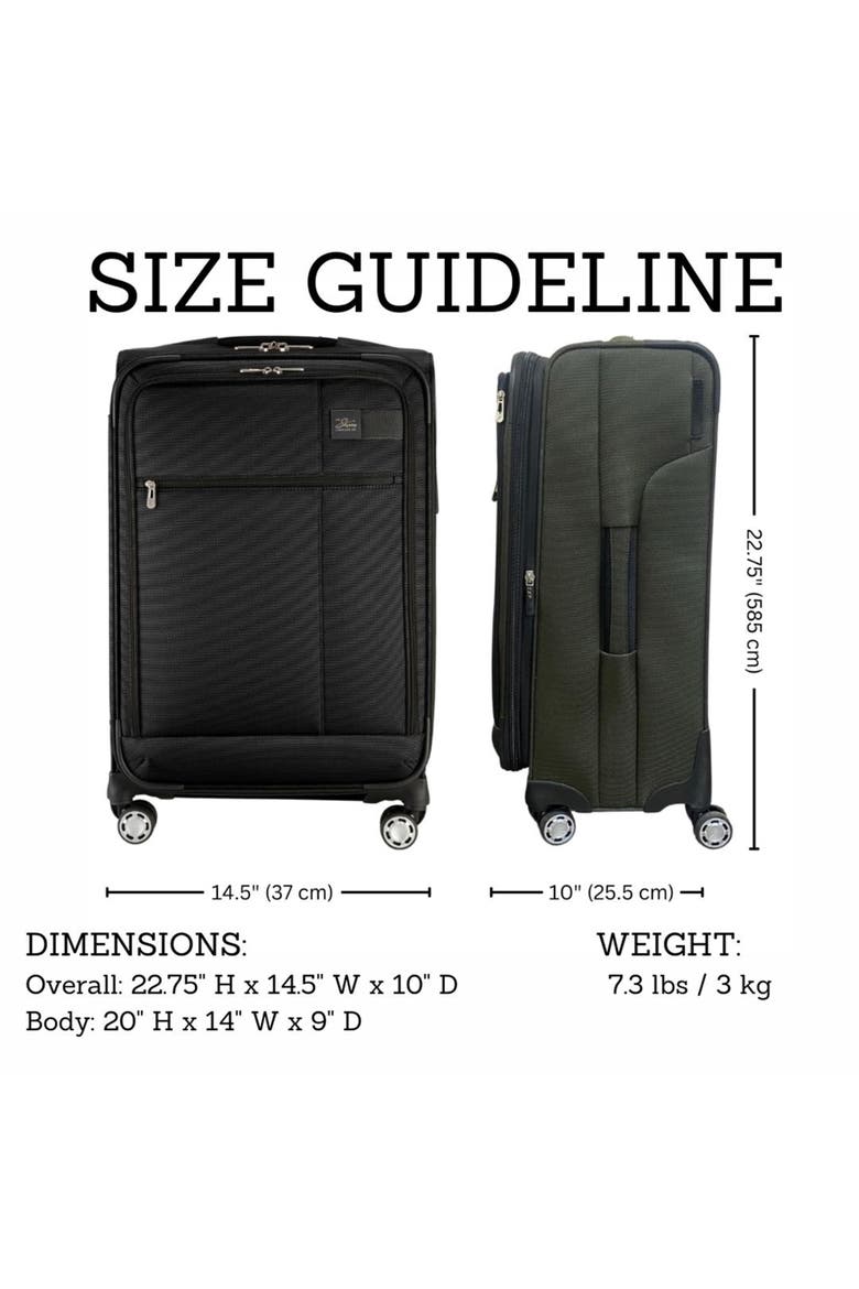 Sigma 7.0 Softside Expandable 20" Carry On Spinner Luggage, Alternate, color, Black