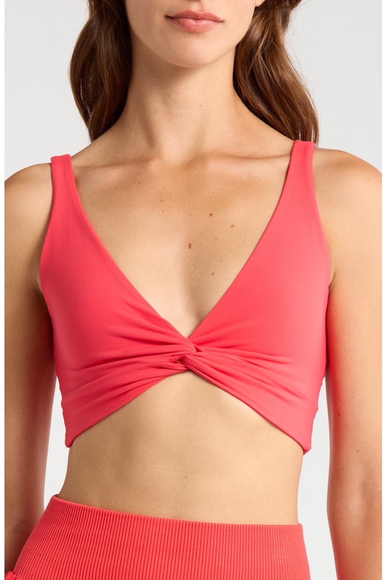 FP Movement Never Better Twist Front Sports Bra, Main, color, GRAPEFRUIT