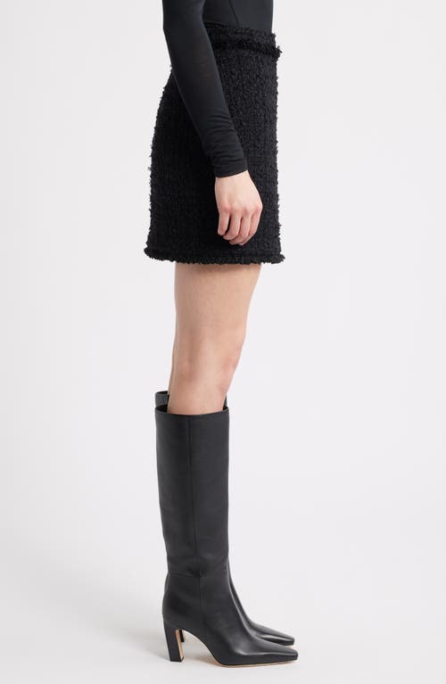 Hugo Boss Boss Vokila Textured Knit Miniskirt In Black