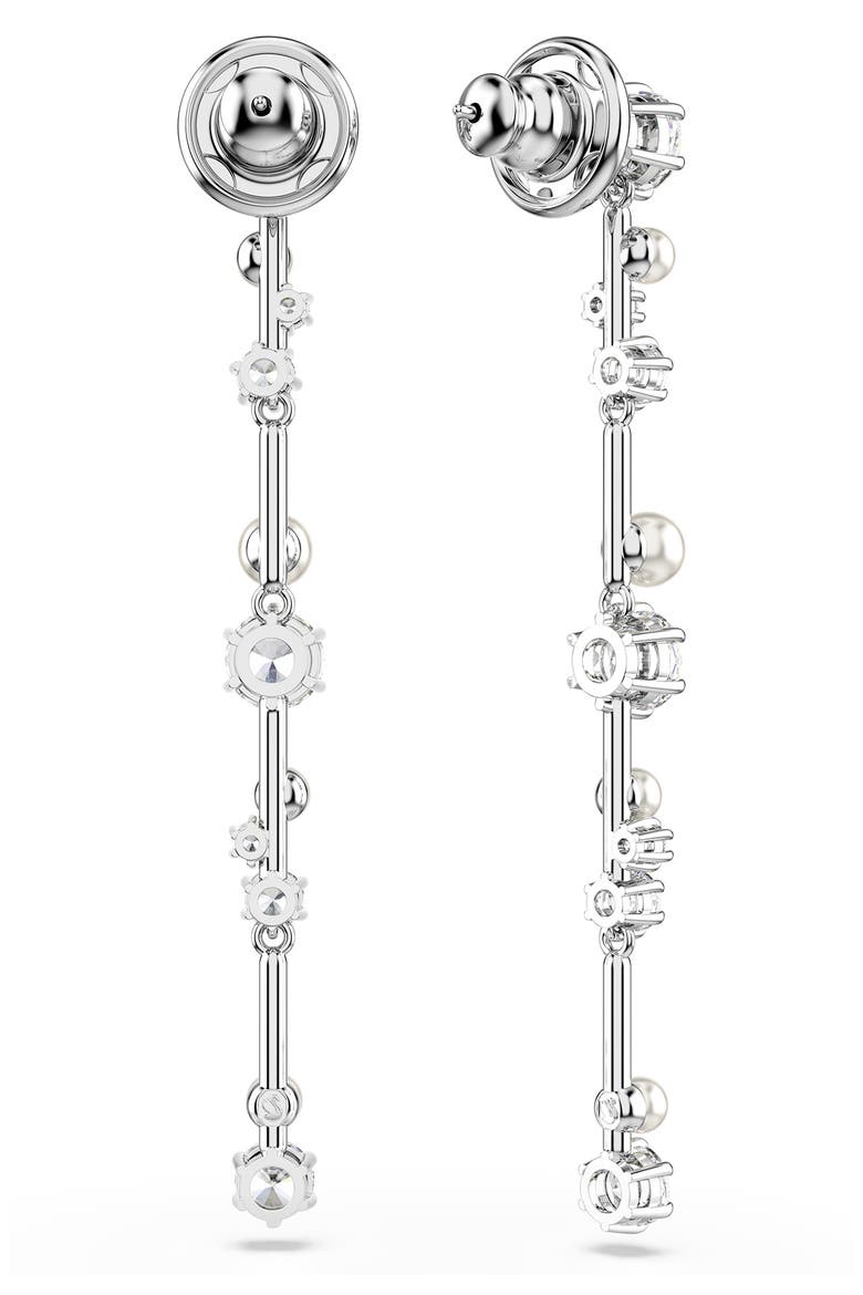 Constella Bar Drop Earrings, Alternate, color, WHITE/ SILVER