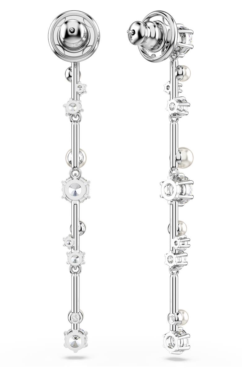 Swarovski Constella Bar Drop Earrings, Alternate, color, White/ Silver