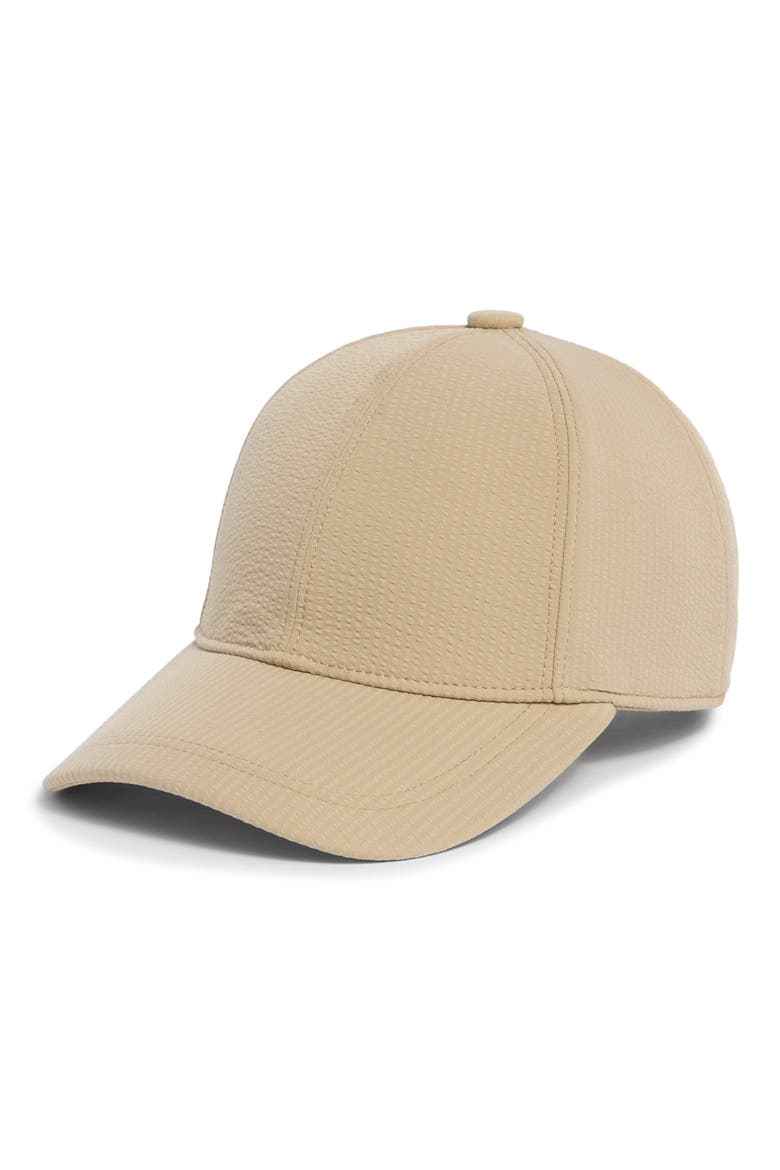 Seersucker Baseball Cap, Main, color, PECAN