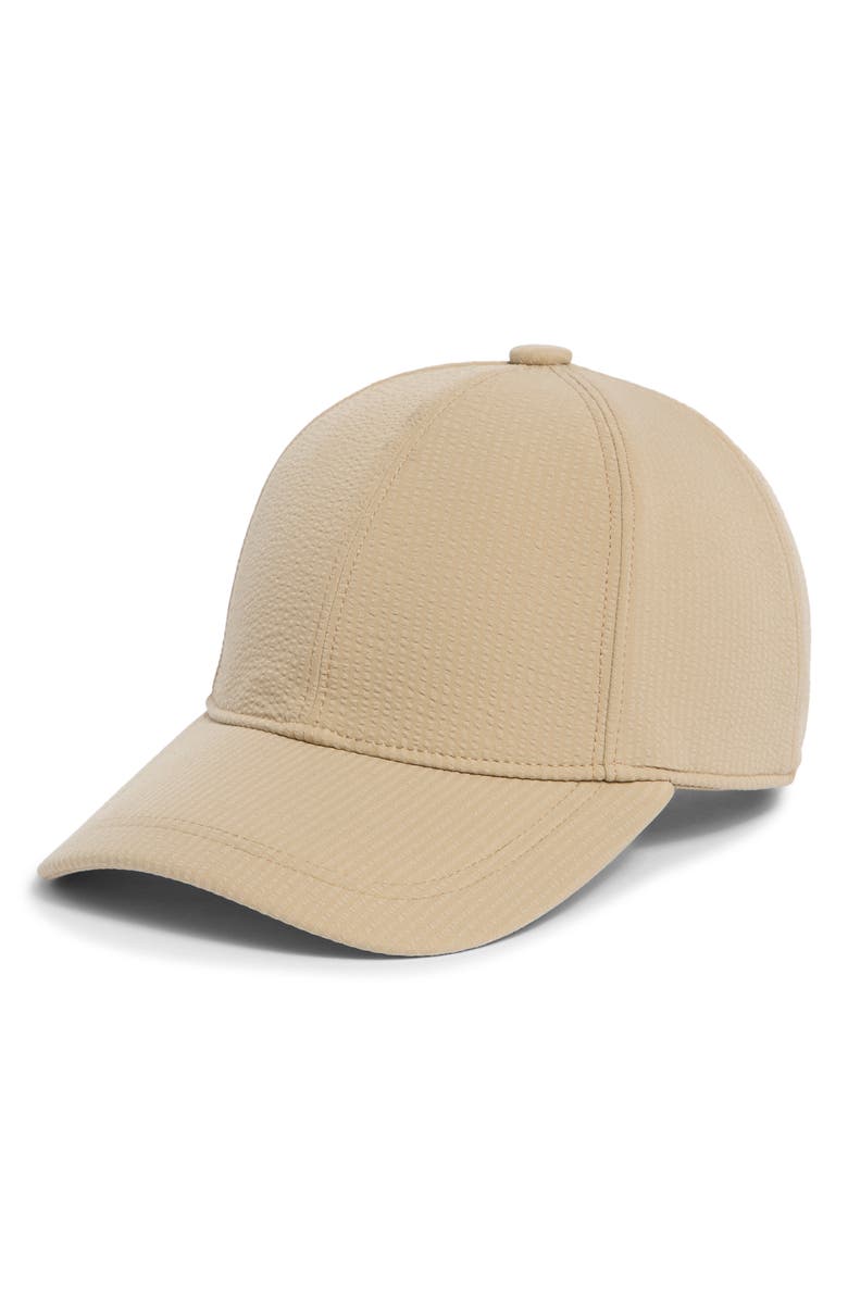 Vince Seersucker Baseball Cap, Main, color, Pecan