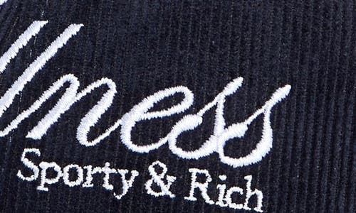 Sporty And Rich Sporty & Rich Soho Wellness Corduroy Baseball Cap In Blue