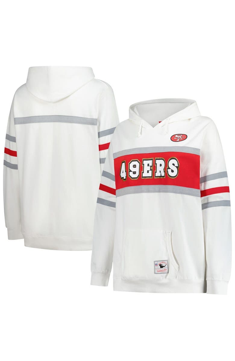 Mitchell & Ness Women's Mitchell & Ness White San Francisco 49ers Plus Size Head Coach Throwback Pullover Hoodie, Main, color, White