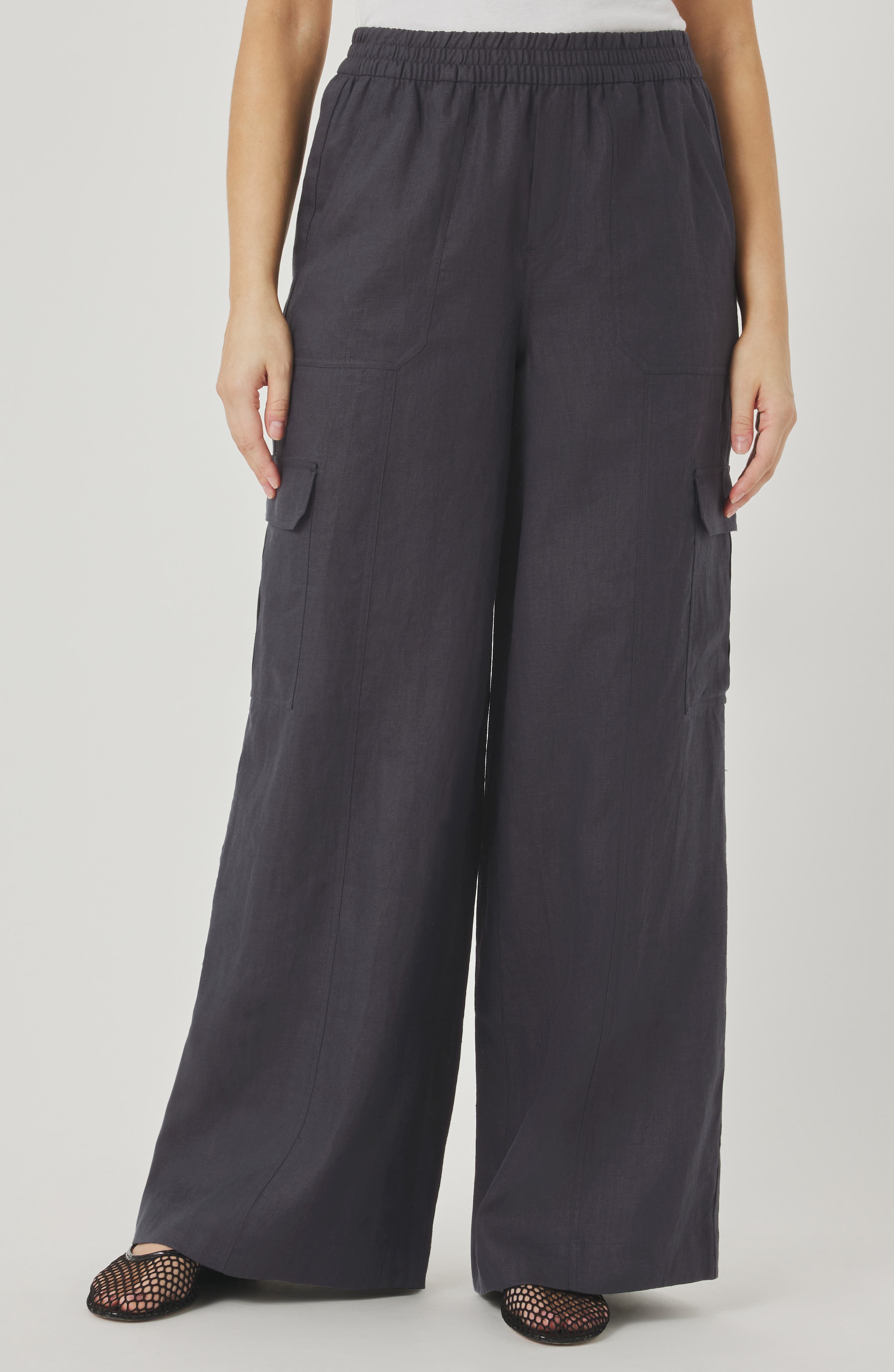 Stella Linen Cargo Pull-On Pants
