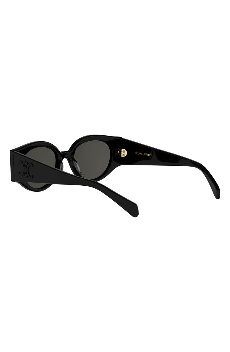 CELINE Triomphe Stamp 50mm Butterfly Sunglasses, Alternate, color, Shiny Black / Smoke