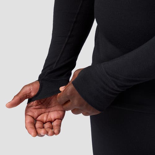 Backcountry Cedars Rws Merino Mid-wt Baselayer 1/4-zip Top In Black