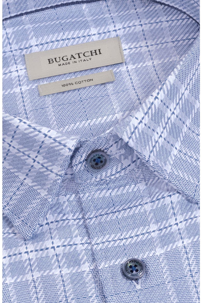 Karl Shaped Plaid Cotton Shirt, Alternate, color, COBALT