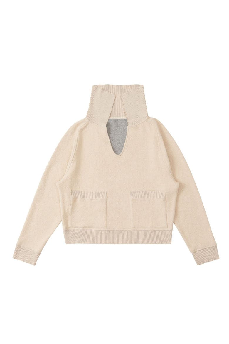 Colette Cotton Sweatshirt, Main, color, Ecru
