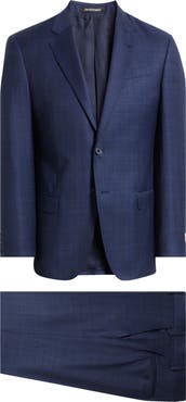 Emporio Armani Royal Blue Shadow Check Virgin Wool Suit