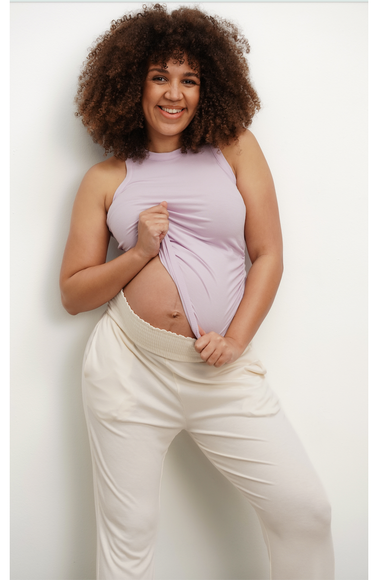 Nom Maternity The Ribbed Maternity Tank, Alternate, color, Lavender
