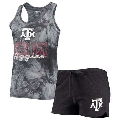 Women's Concepts Sport Charcoal Texas A&M Aggies Billboard Tie-Dye Tank Top & Shorts Set