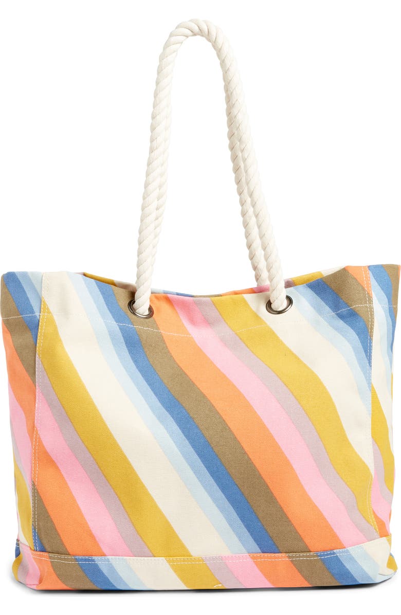 Billabong Sea Ya Stripe Canvas Beach Tote, Alternate, color,