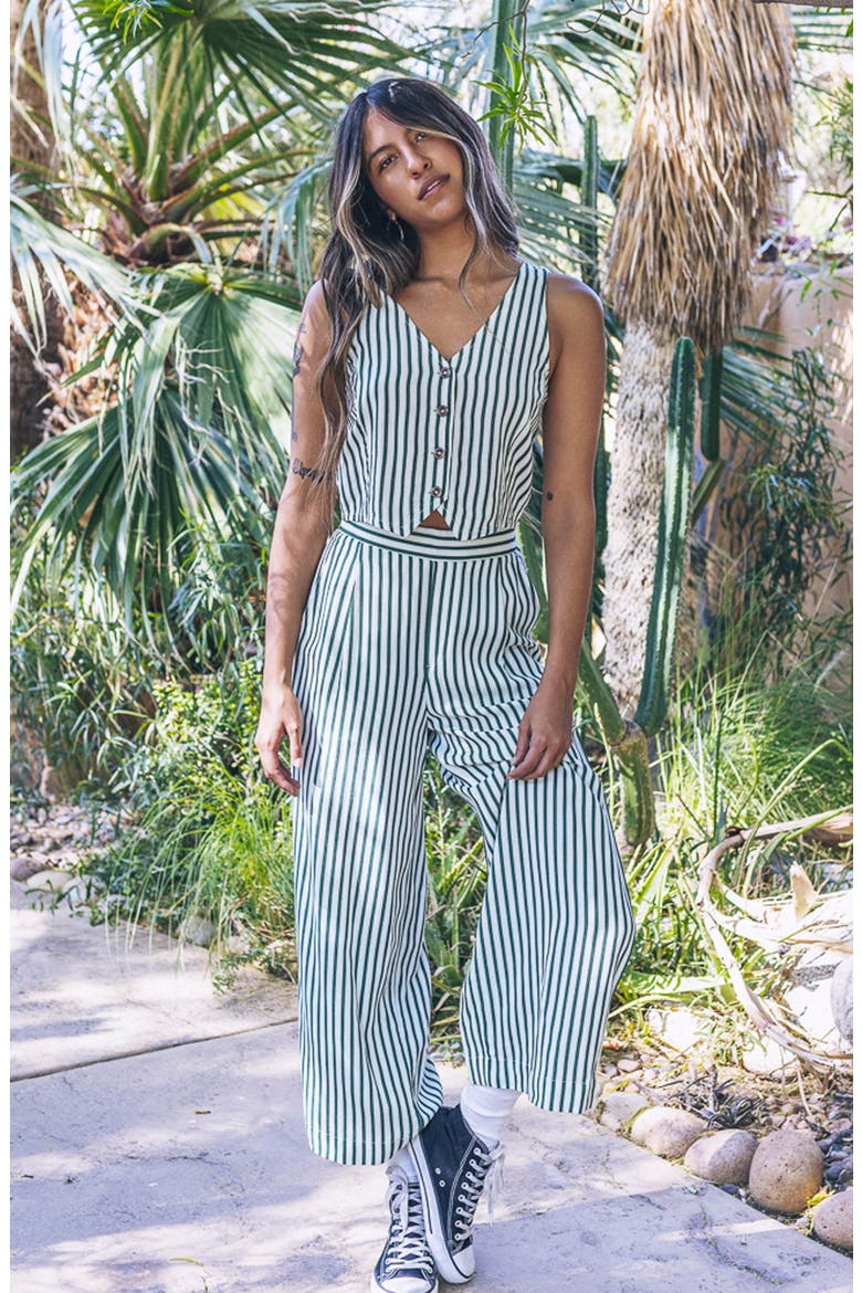 Roadside Stripe Wide Leg Pants, Alternate, color, EDEN