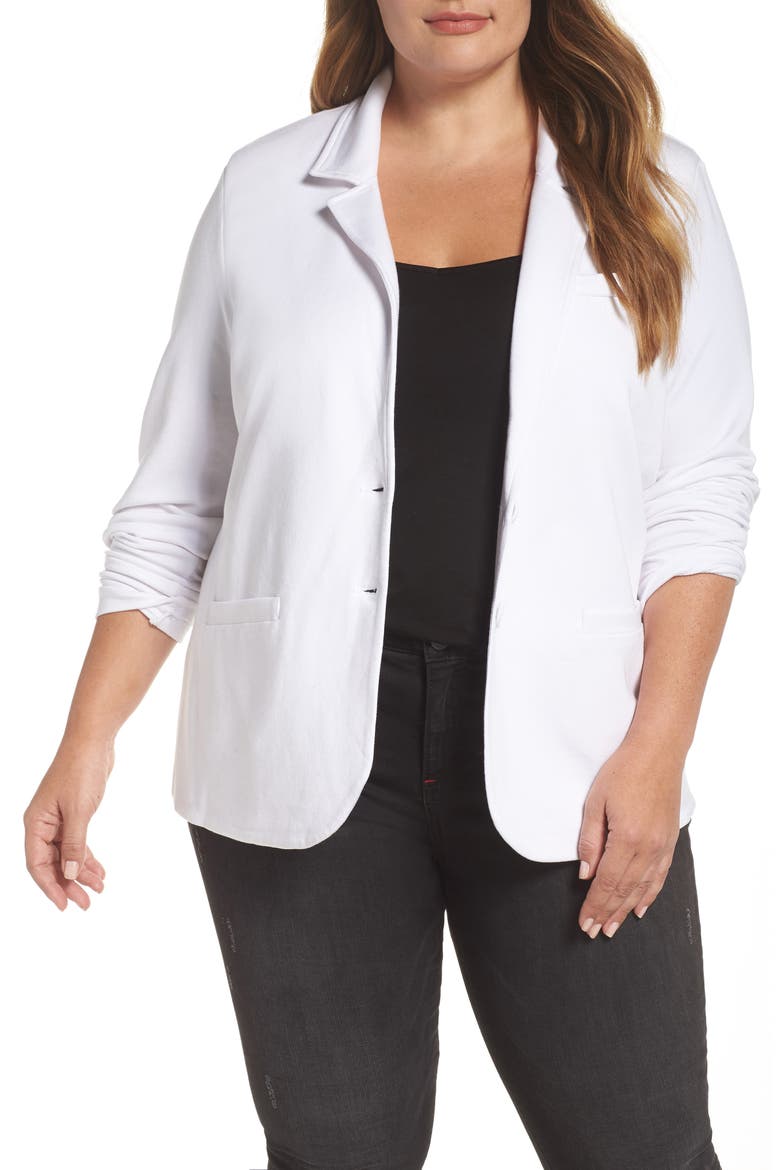 Knit Blazer, Main, color, WHITE