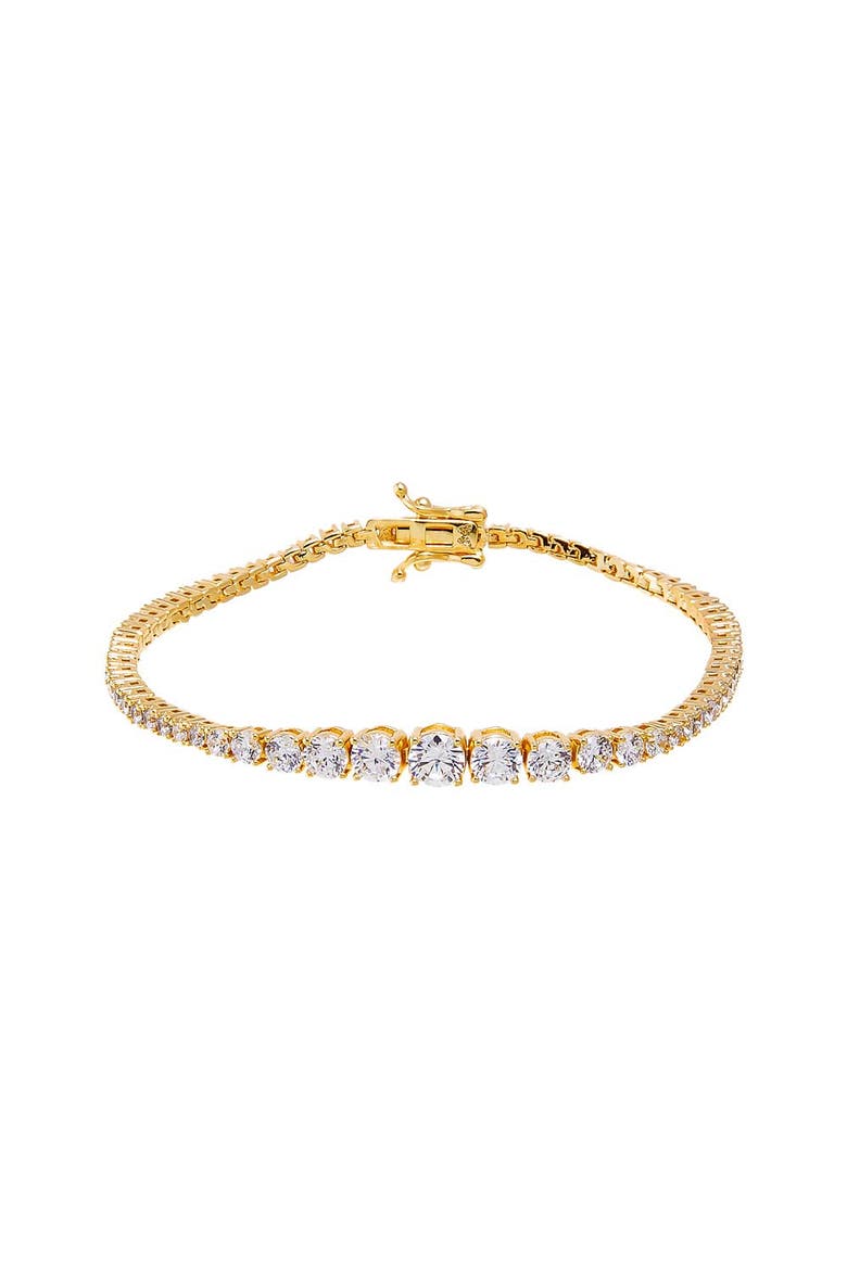 Center Graduated CZ Tennis Bracelet, Main, color, Gold