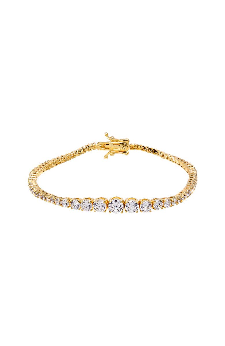 BY ADINA EDEN Center Graduated CZ Tennis Bracelet, Main, color, Gold
