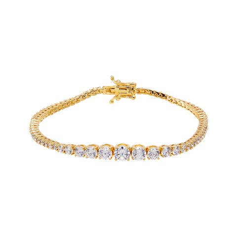 Center Graduated CZ Tennis Bracelet