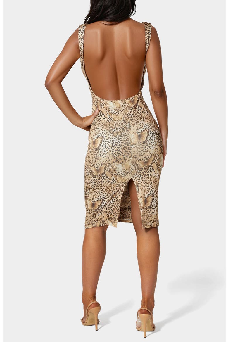 Open Back Minidress, Alternate, color, BEIGE MULTI