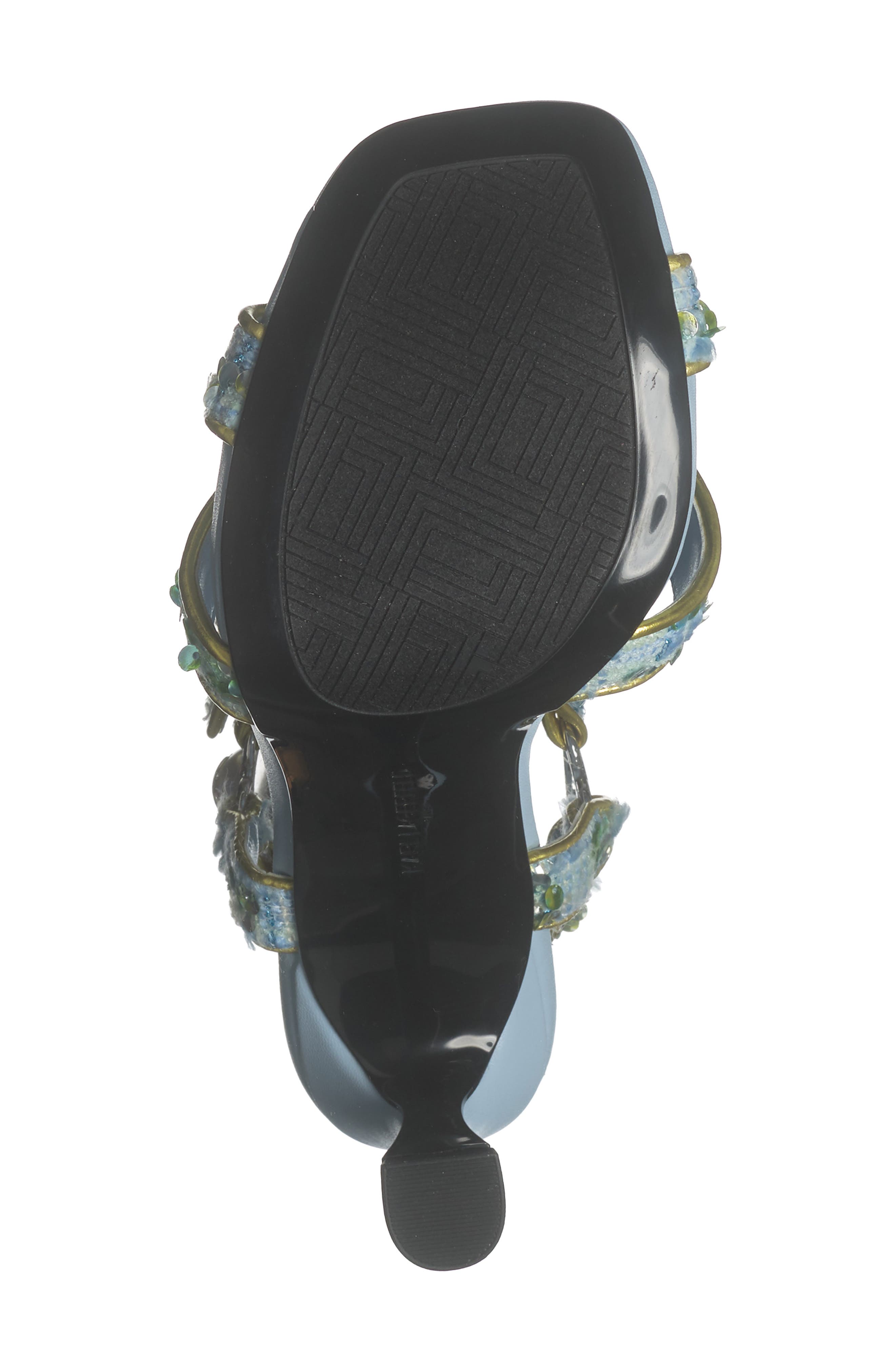 KARL LAGERFELD PARIS Daelin Ankle Strap Sandal, Alternate, color, Blue/ Lime