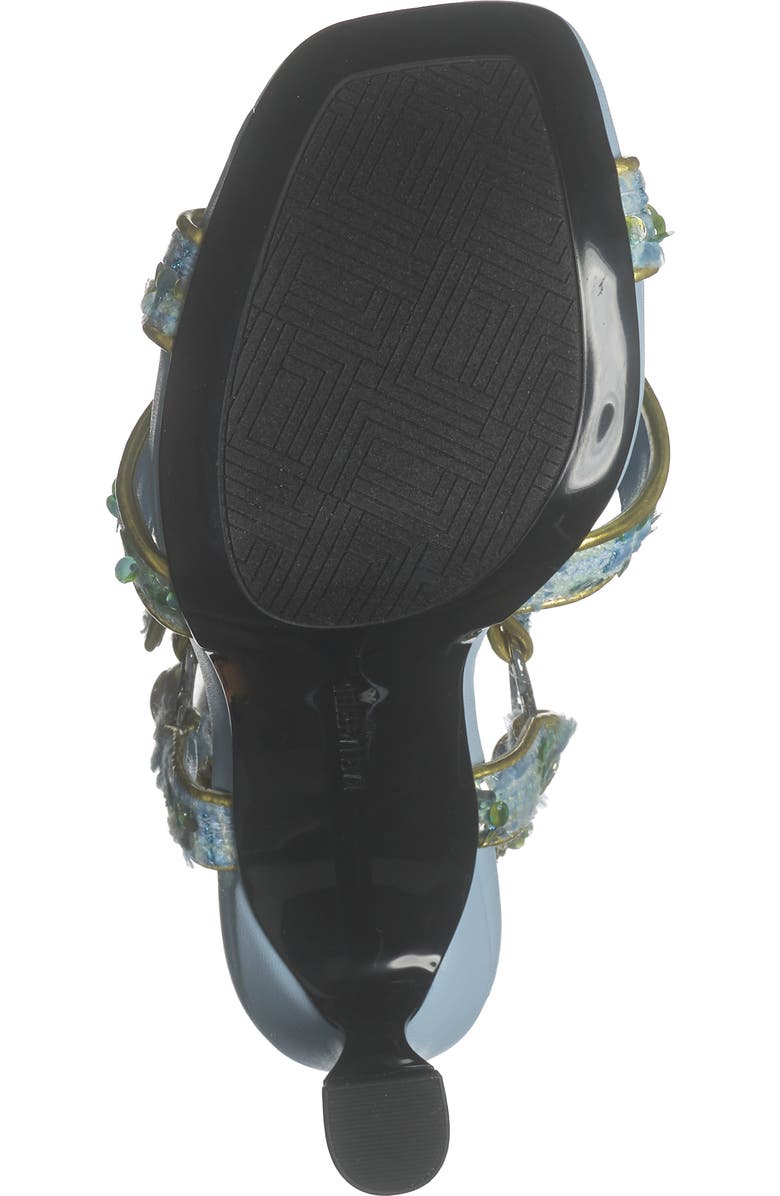 KARL LAGERFELD PARIS Daelin Ankle Strap Sandal, Alternate, color, Blue/ Lime