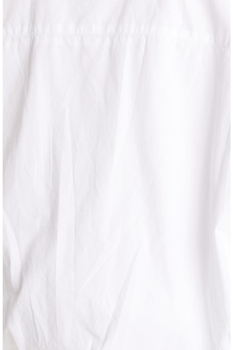 Gathered Hem Crop Cotton Button-Up Shirt, Alternate, color, WHITE