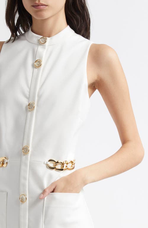 Ramy Brook Eliza Chain Accent Sleeveless Minidress In Ivory