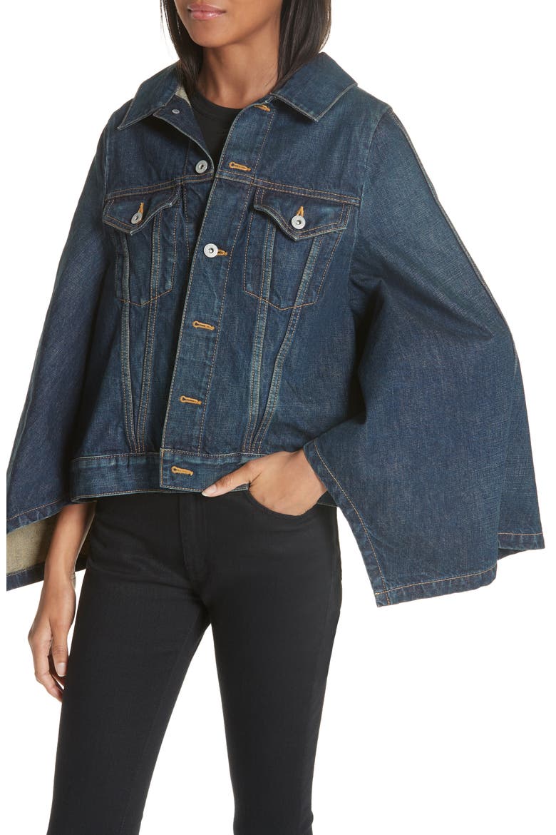 Denim Cape, Alternate, color, INDIGO