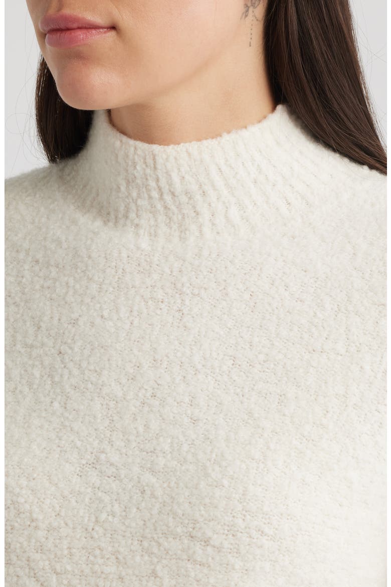 Fubrina Bouclé Wool & Cashmere Blend Mock Neck Sweater, Alternate, color, SOFT CREAM