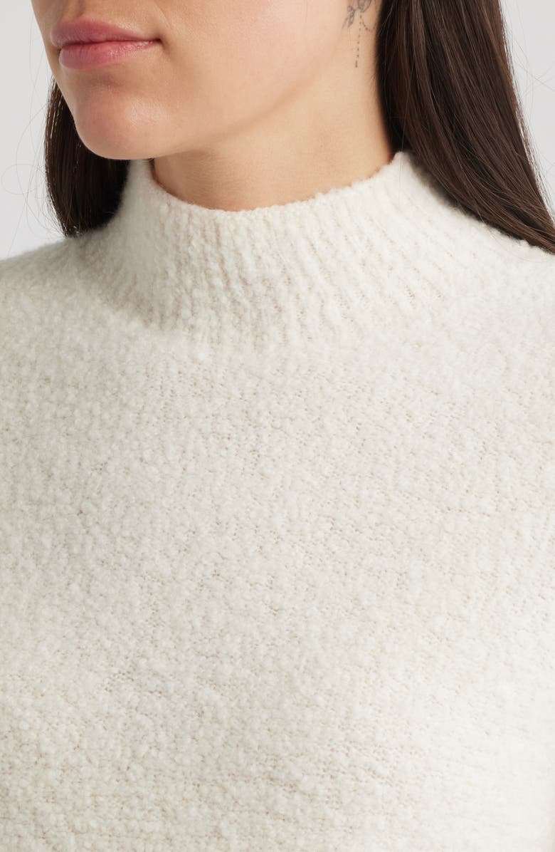 BOSS Fubrina Bouclé Wool
Cashmere Blend Mock Neck Sweater, Alternate, color, Soft Cream