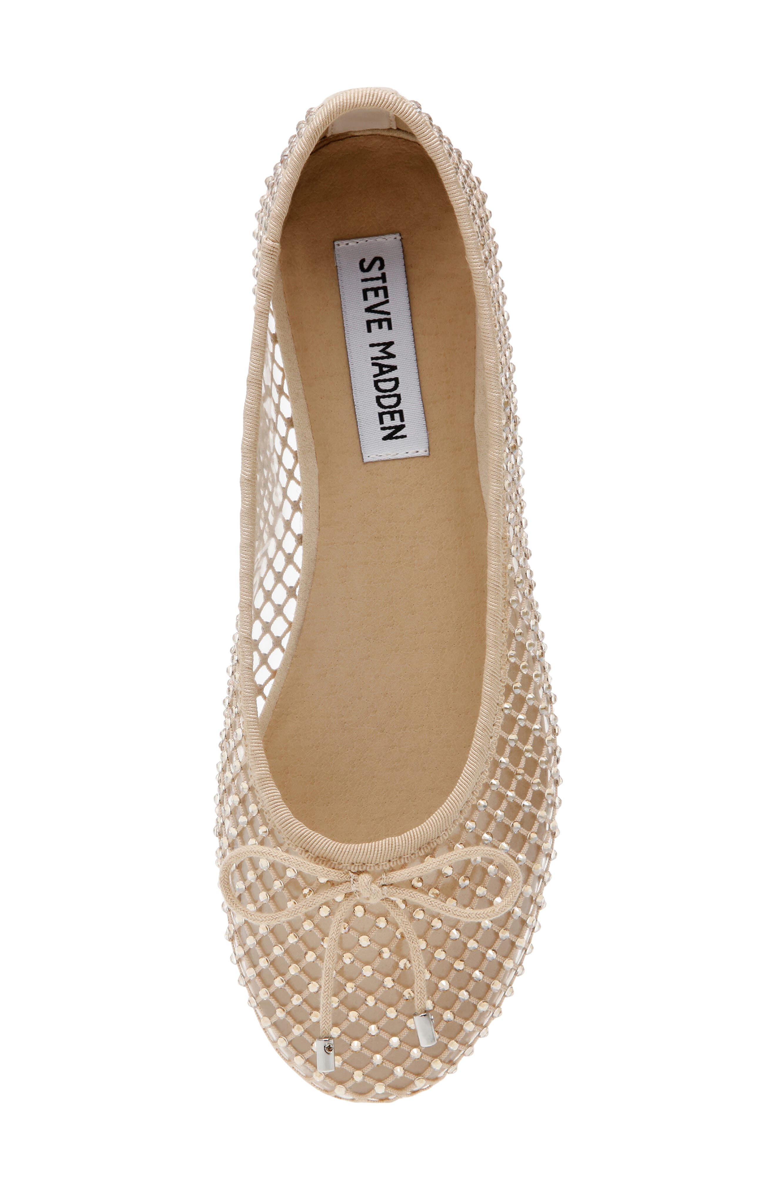 Blossoms Rhinestone Mesh Ballet Flat, Alternate, color, BLUSH STONES