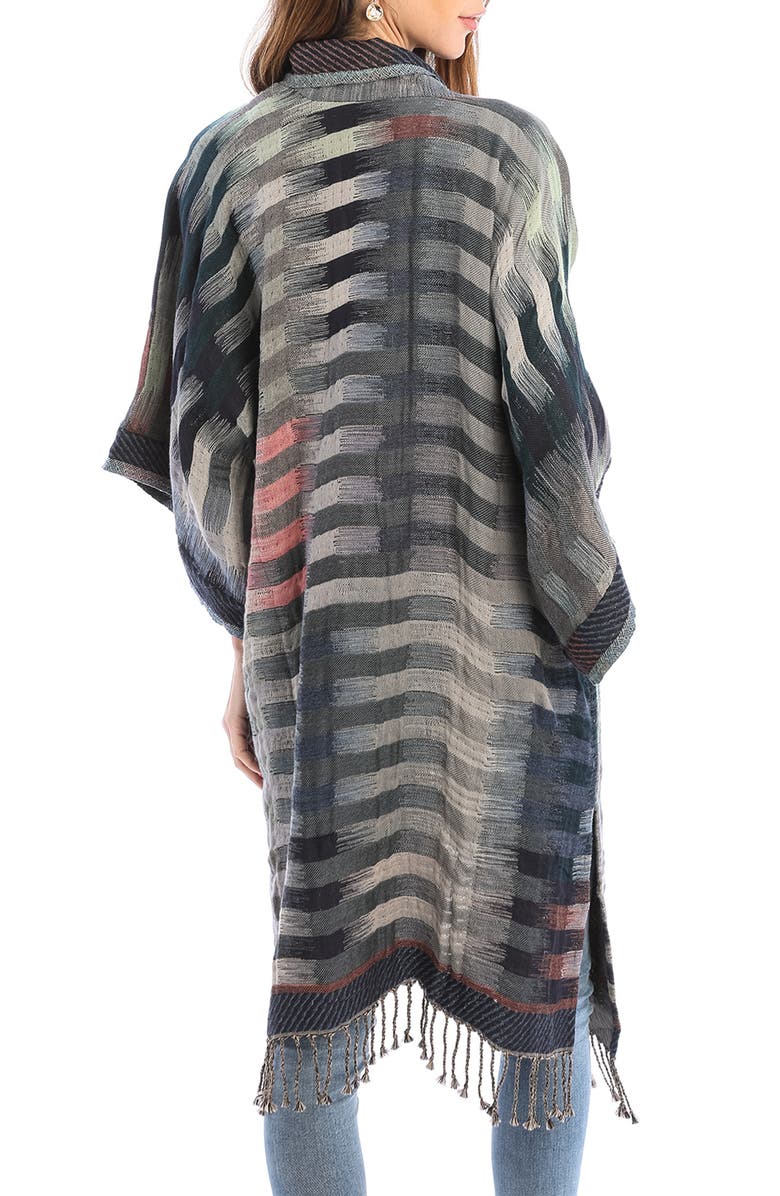 SAACHI Retro Gradient Stripe Ruana, Alternate, color, Charcoal