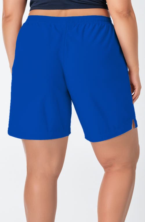 Calypsa Plus Size 7" Board Shorts In Blue