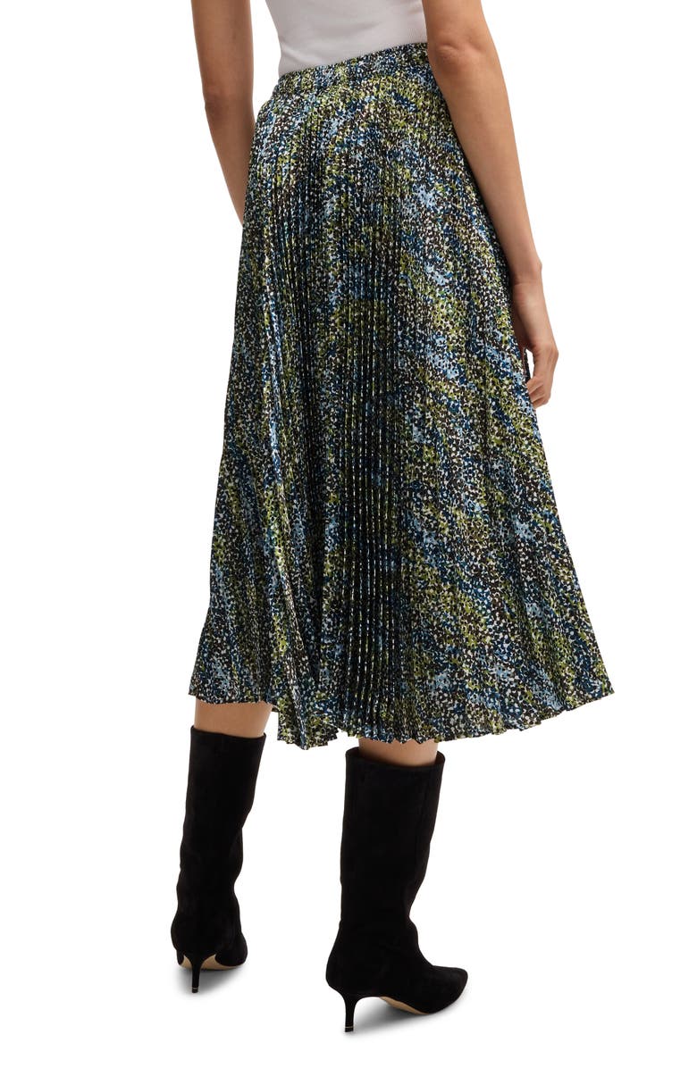 BOSS Orange Vlysola Pleated Midi Skirt, Alternate, color, Blue/ Green