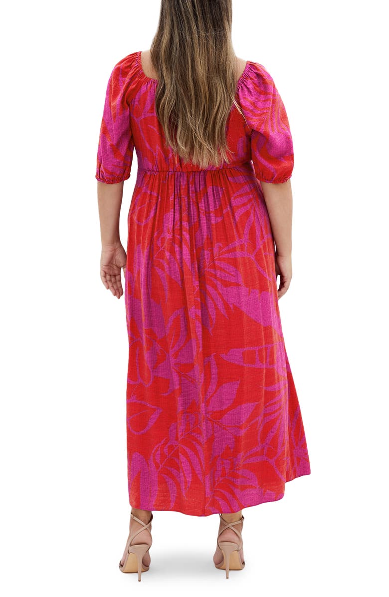 City Chic Bella Print Maxi Dress, Alternate, color, Pink Tropicana