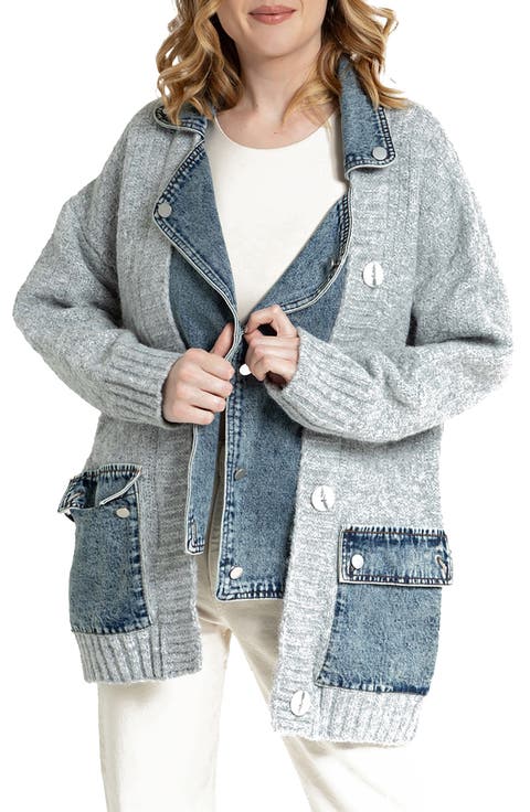 Denim Knit Cardigan