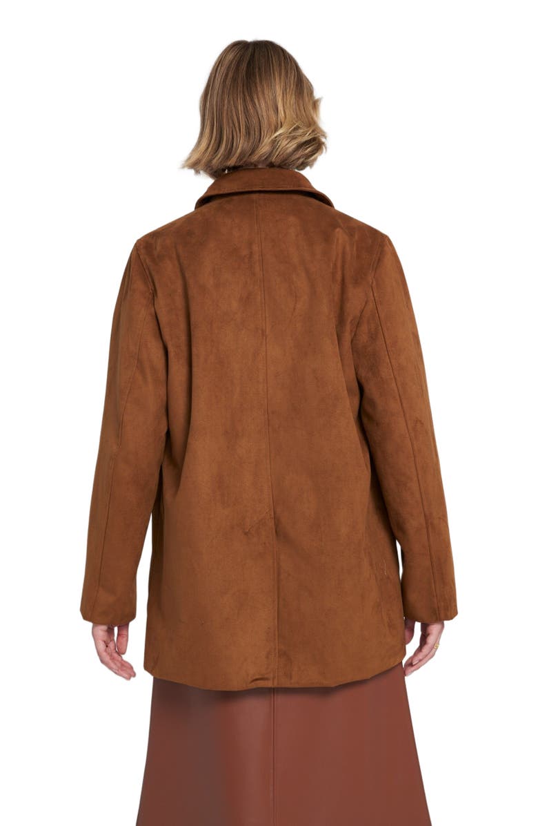 ELLE Collection Faux Suede Car Coat Utility, Alternate, color, Toffee