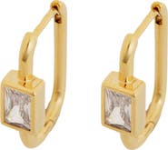 Panacea Crystal Square Huggie Hoop Earrings