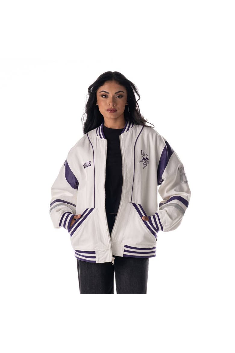 Unisex The Wild Collective  White Minnesota Vikings Oversized Retro Full-Zip Jacket, Alternate, color, White