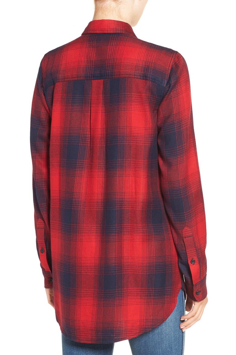 'Ex Boyfriend' Plaid Shirt, Alternate, color, RED SANGRIA
