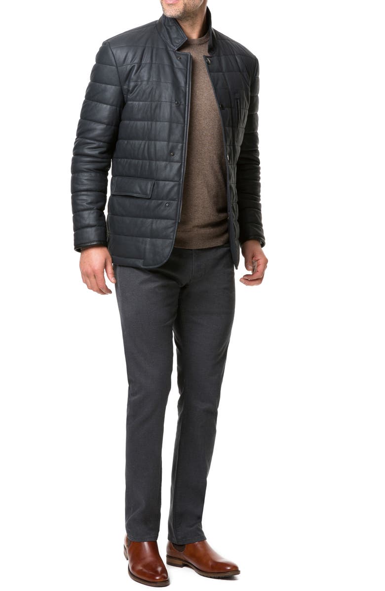 Rodd & Gunn Ashwell Channel Quilted Leather Blazer, Alternate, color, 