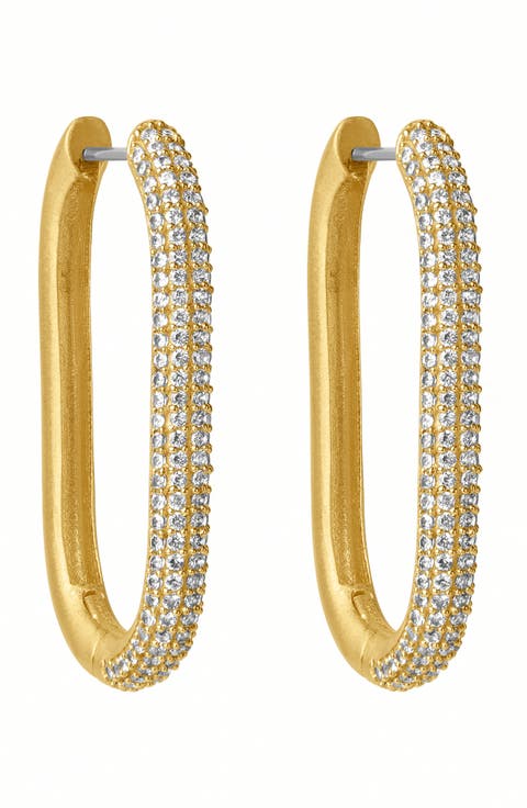 Medium Juliette Pavé Hinged Hoop Earrings