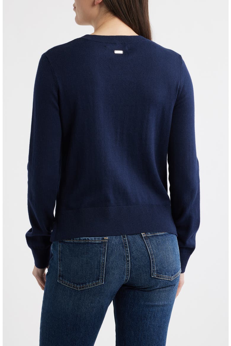 Berkley Intarsia Cotton & Cashmere Sweater, Alternate, color, NAVY