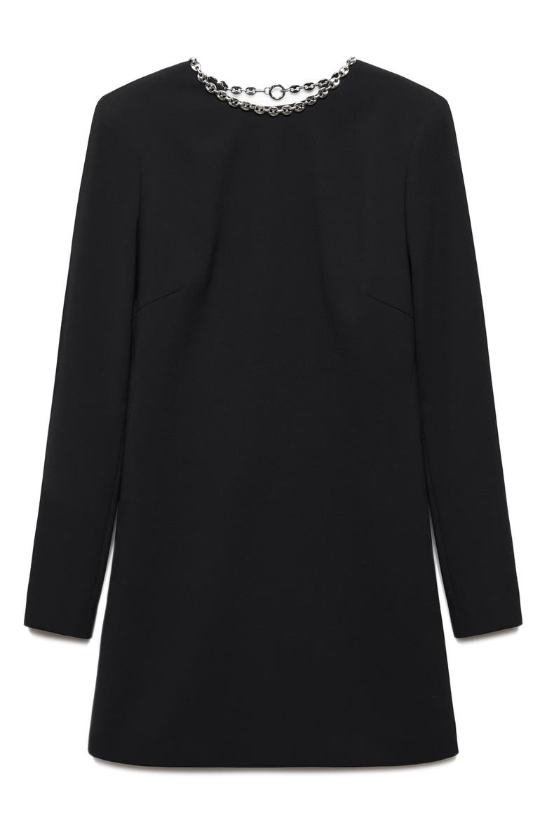 MANGO Open Back Long Sleeve Minidress, Alternate, color,