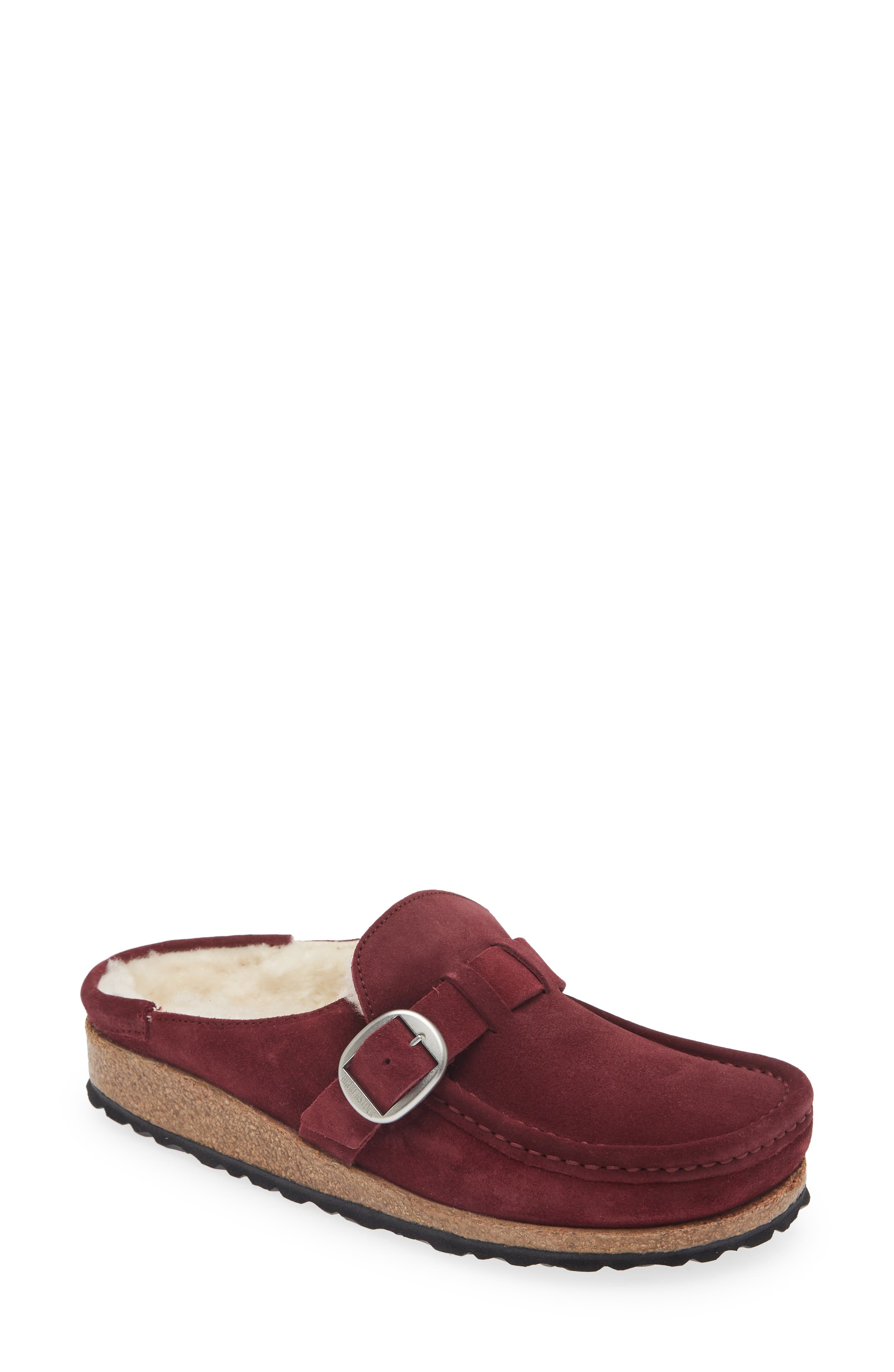 Buckley Genuine Shearling Mule, Main, color, MAROON/ NATURAL
