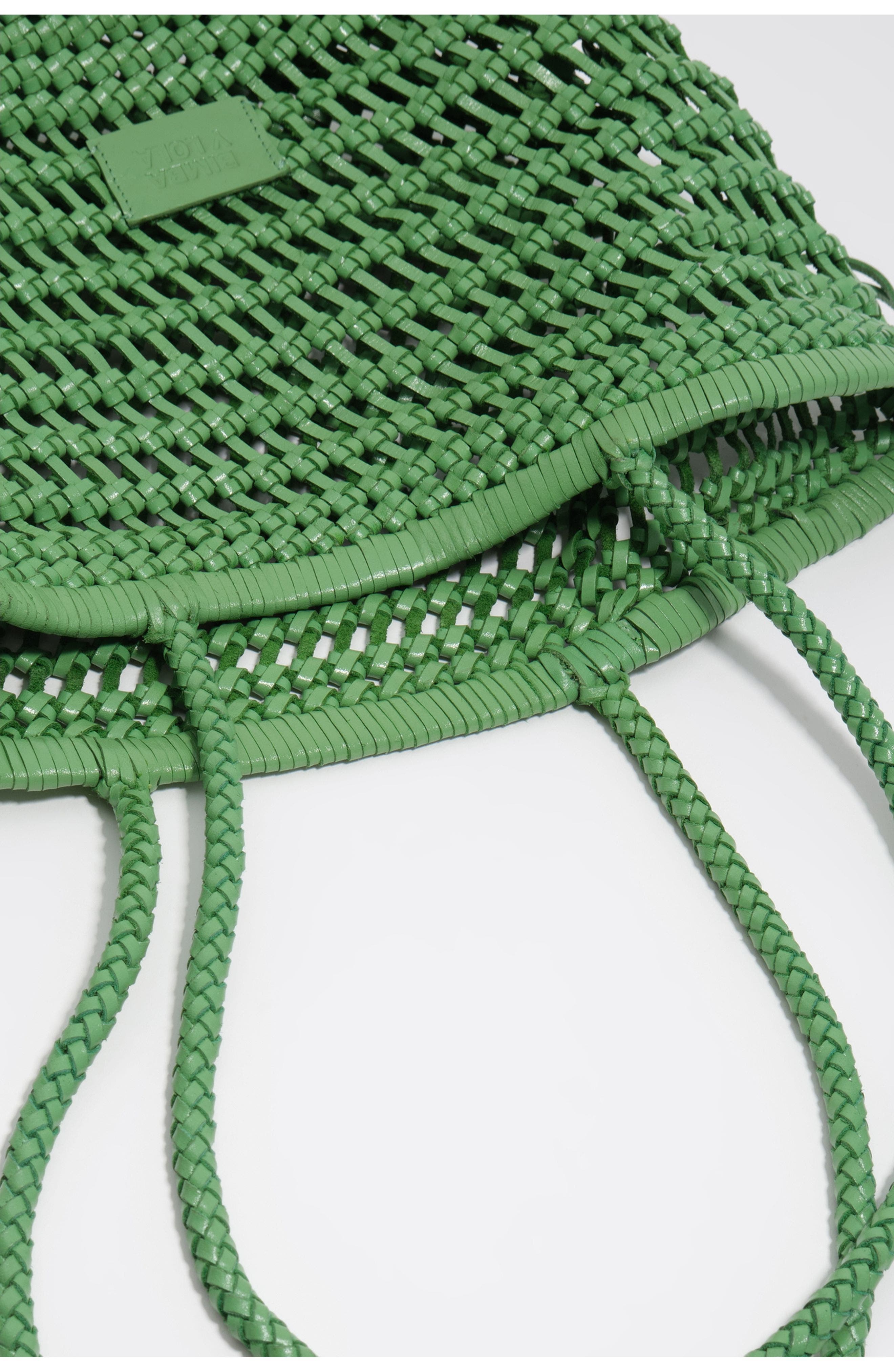 Plaited Leather Shopper Bag, Alternate, color, EMERALD