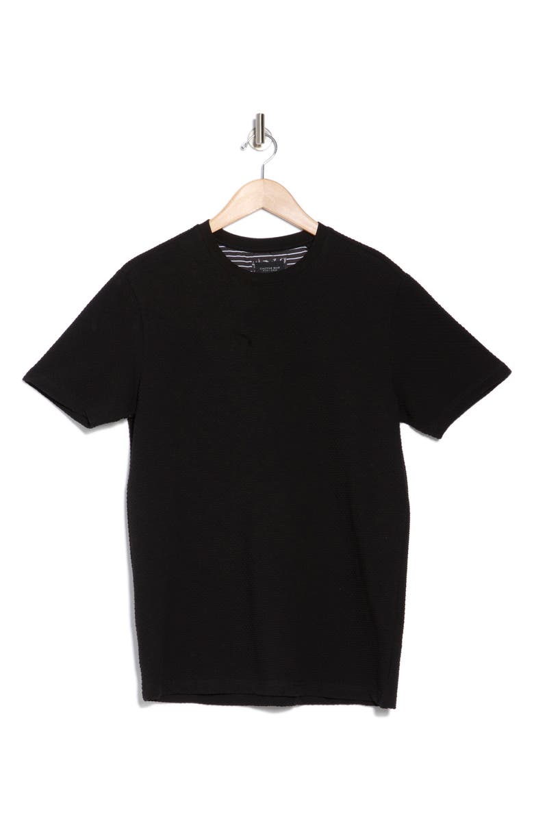 DENIM AND FLOWER Textured Crewneck T-Shirt, Alternate, color, Black